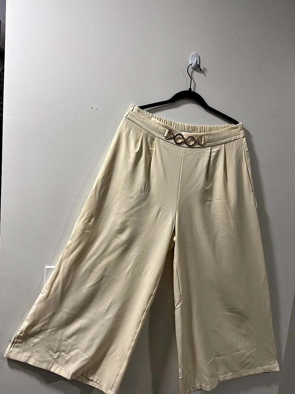 SHEIN Wide Leg Pants in Cream Size XL NWT